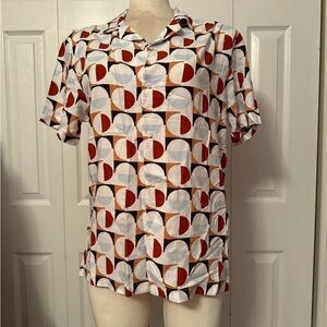 Denim & Flower Red and White Geometric Men's Shirt